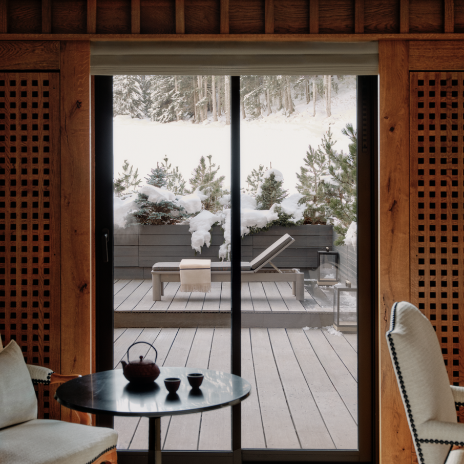 Aman Le Mélézin - Luxury ski hotel gallery image 2 showing alpine architecture, interior design, or mountain views