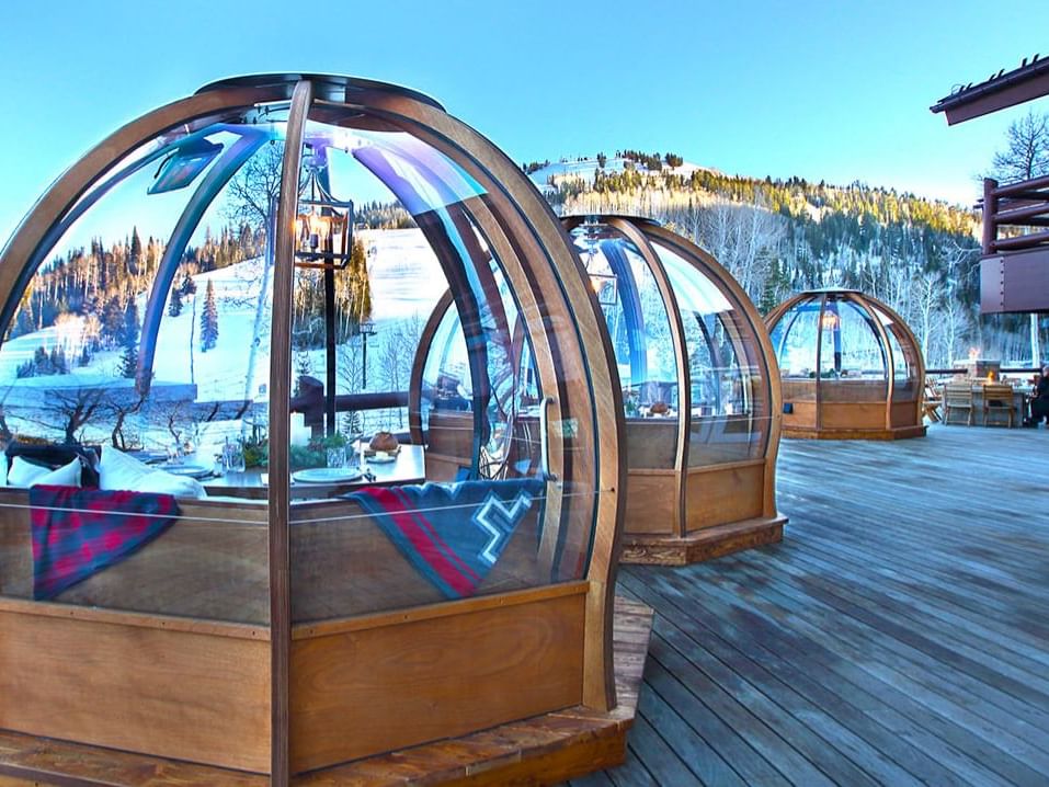 Stein Eriksen Lodge - Luxury ski hotel gallery image 27 showing alpine architecture, interior design, or mountain views