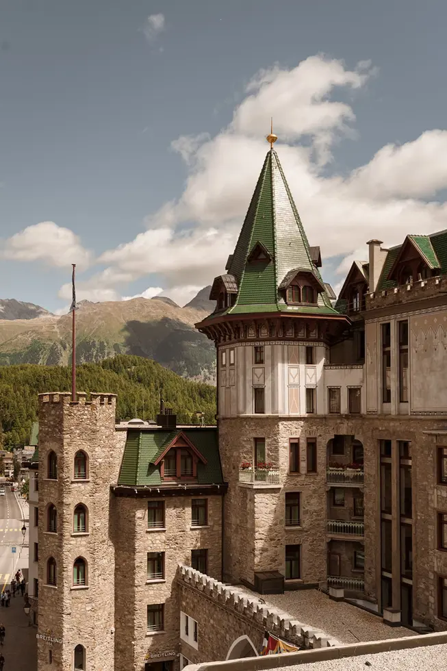 Badrutt’s Palace Hotel - Luxury ski hotel gallery image 3 showing alpine architecture, interior design, or mountain views