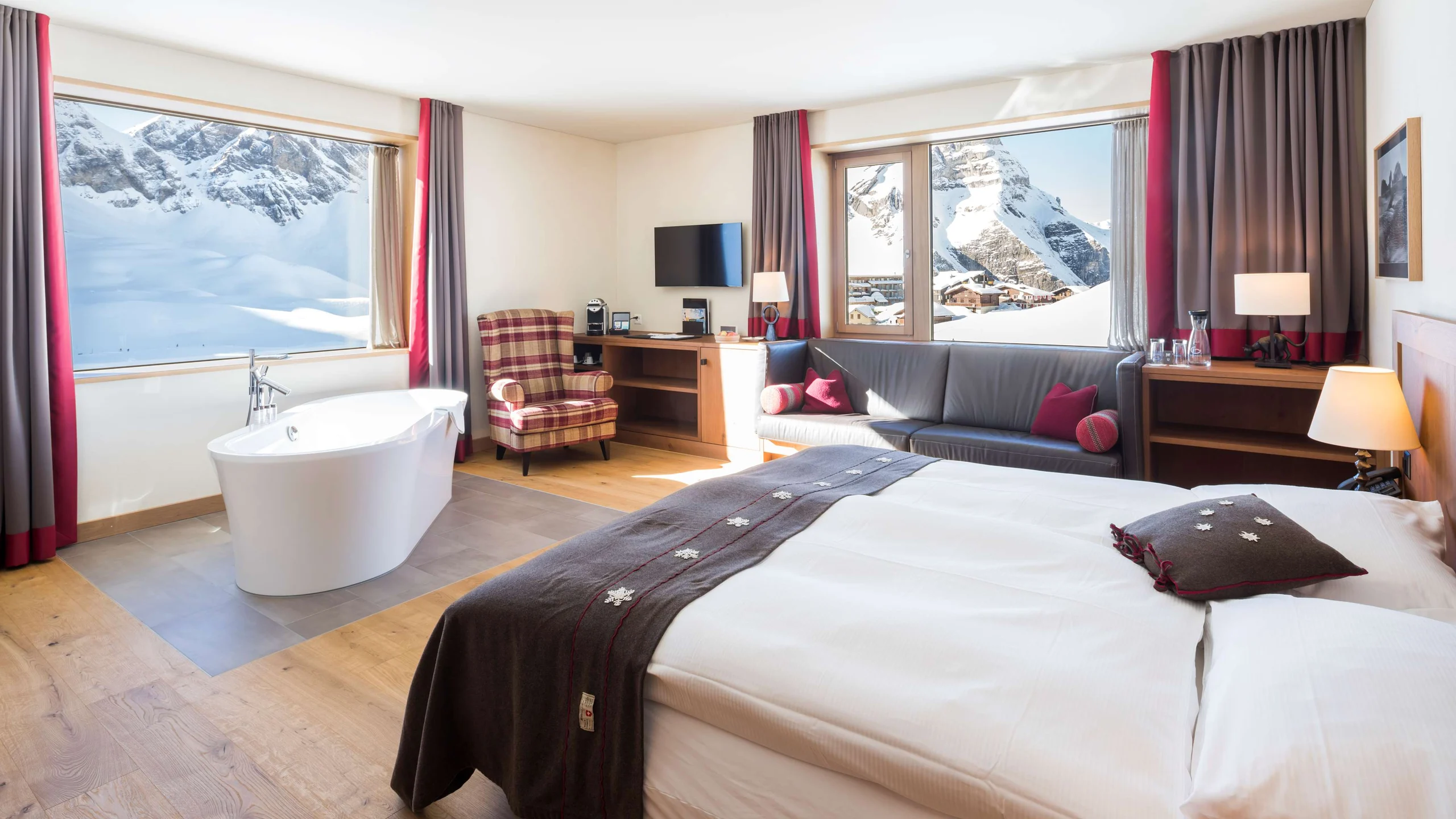 Frutt Mountain Resort - Luxury ski hotel gallery image 9 showing alpine architecture, interior design, or mountain views