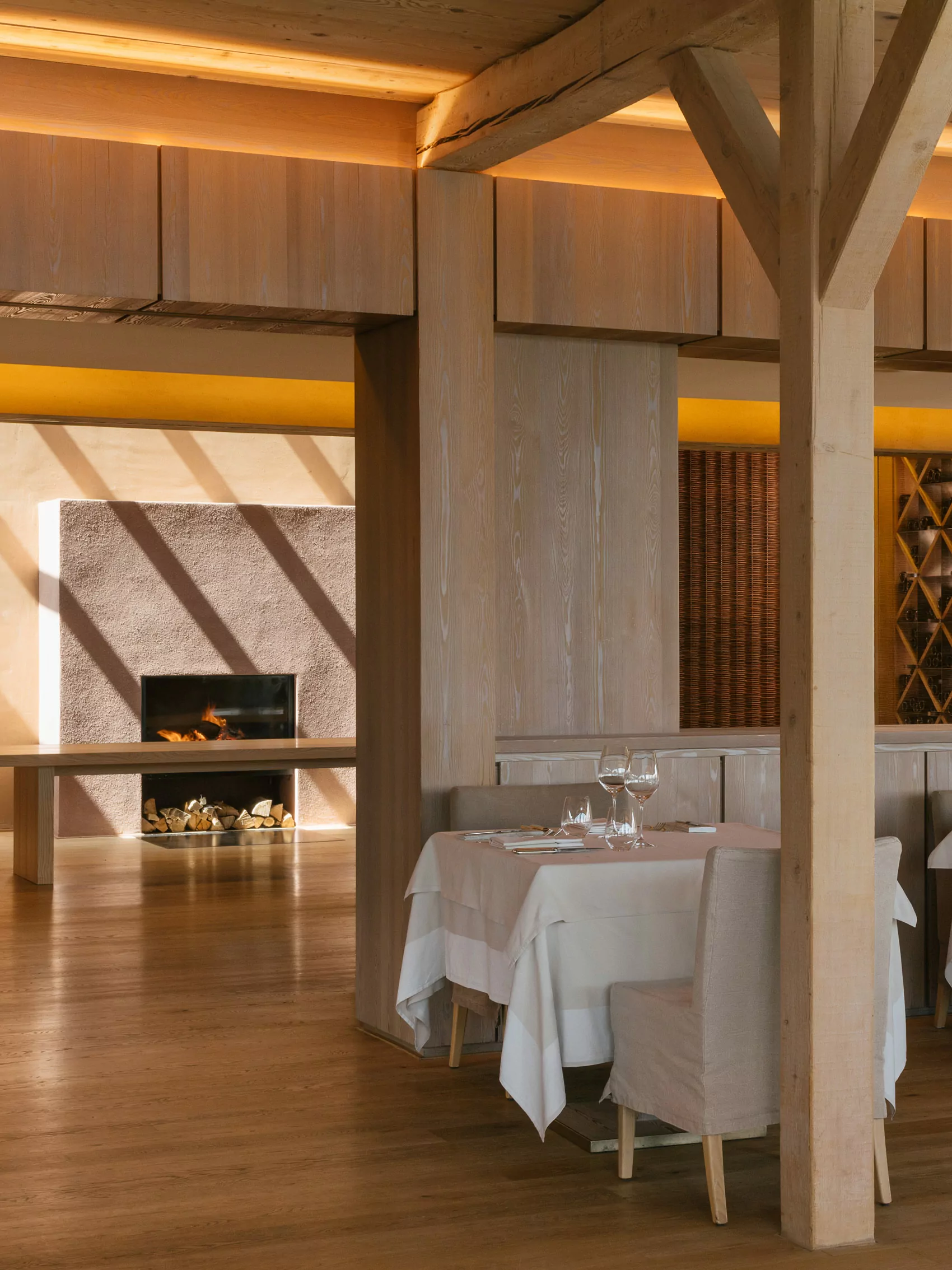 Vigilius Mountain Resort - Luxury ski hotel gallery image 9 showing alpine architecture, interior design, or mountain views