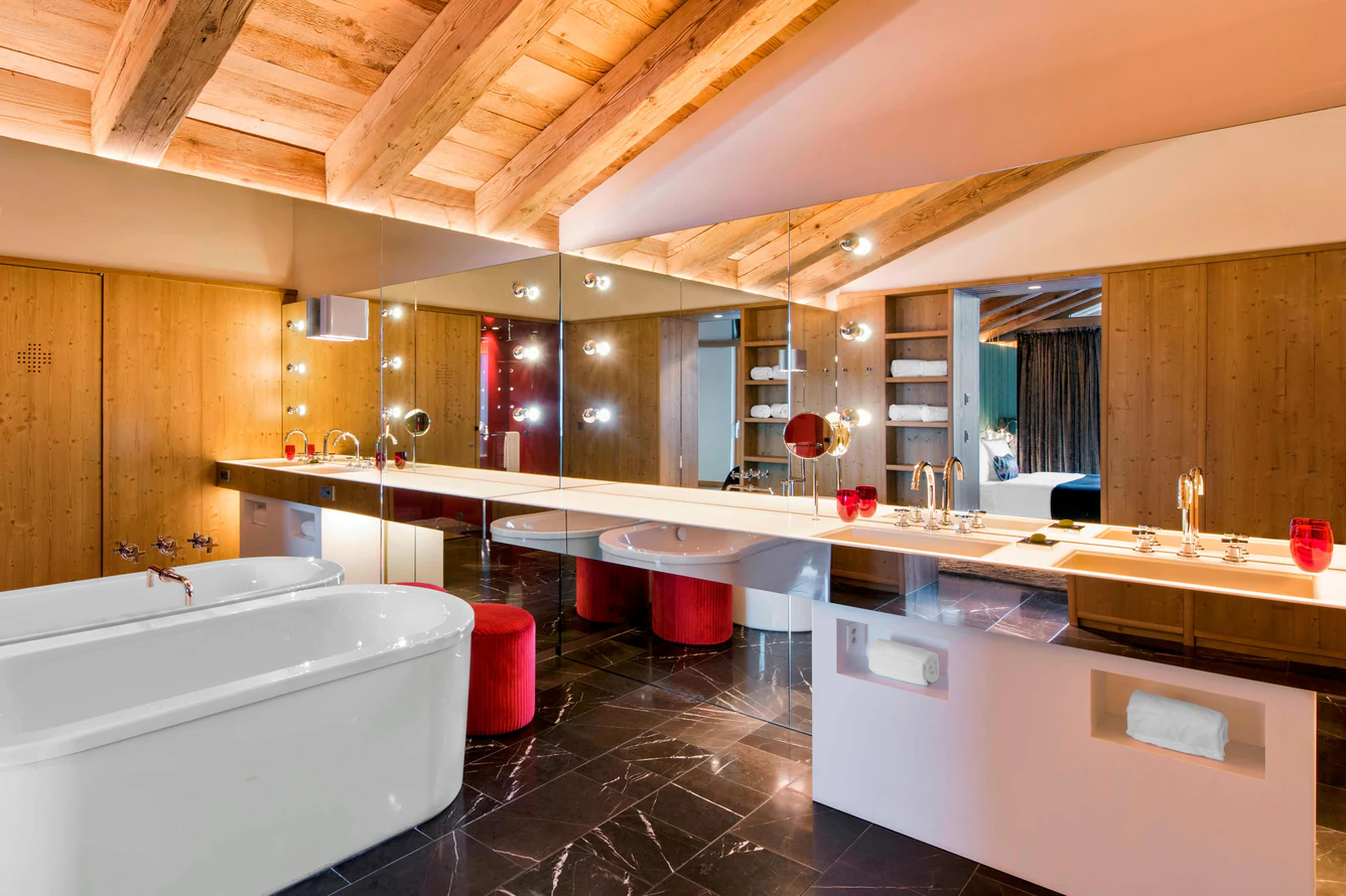 W Verbier - Luxury ski hotel gallery image 10 showing alpine architecture, interior design, or mountain views