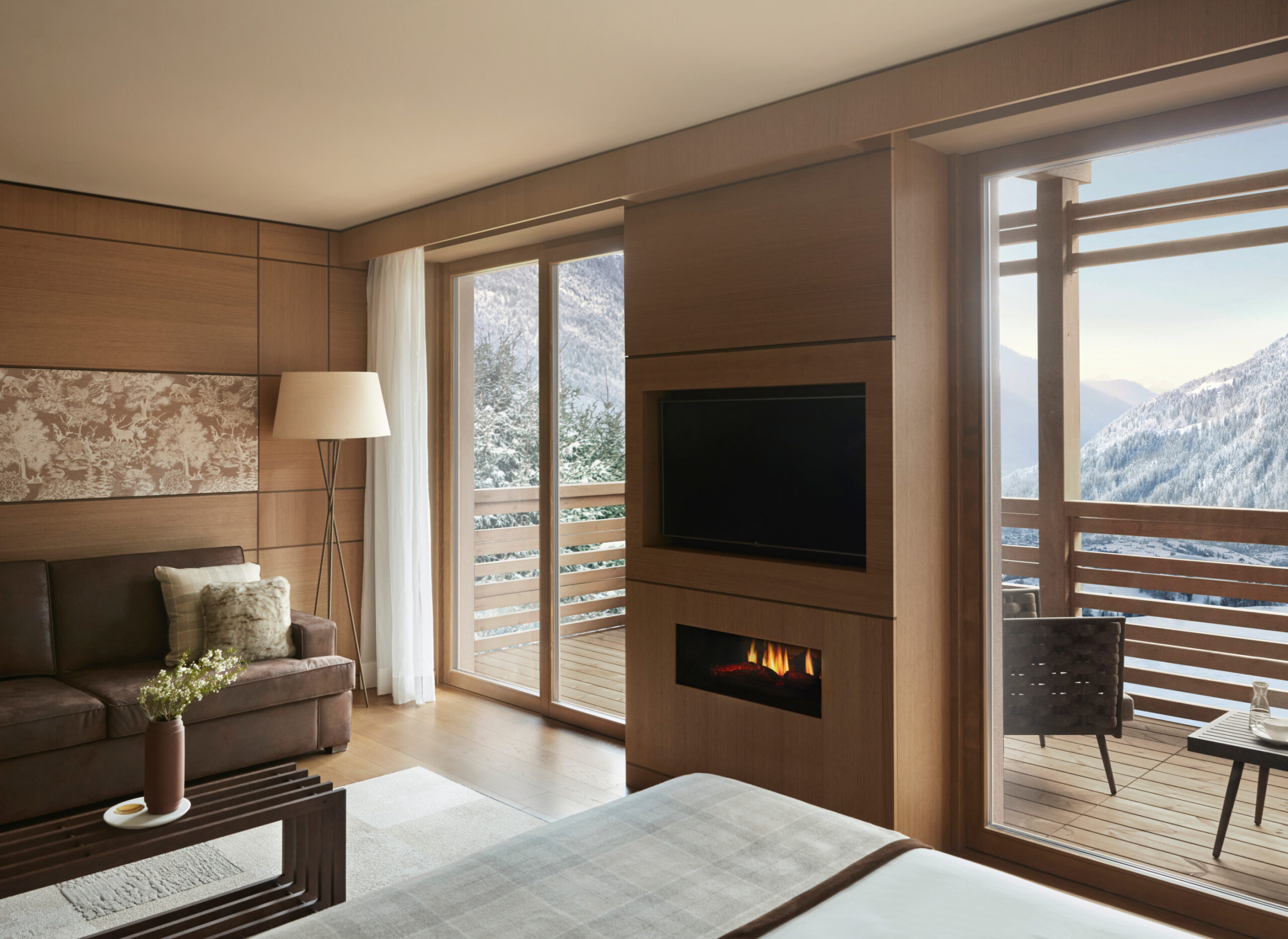 Lefay Resort & Spa Dolomiti - Luxury ski hotel gallery image 11 showing alpine architecture, interior design, or mountain views