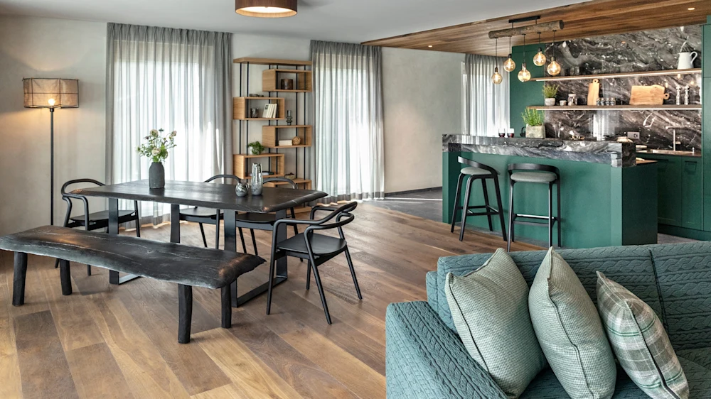 Tschuggen Grand Hotel - Luxury ski hotel gallery image 2 showing alpine architecture, interior design, or mountain views