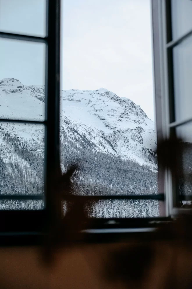 Hotel Grace La Margna St. Moritz - Luxury ski hotel gallery image 9 showing alpine architecture, interior design, or mountain views