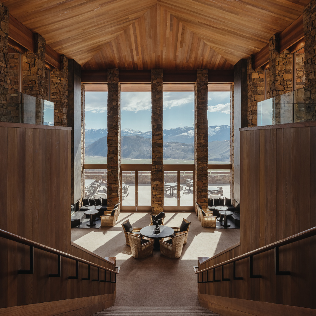 Amangani - Luxury ski hotel gallery image 7 showing alpine architecture, interior design, or mountain views