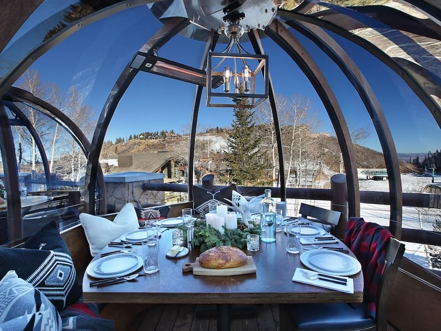 Stein Eriksen Lodge - Luxury ski hotel gallery image 6 showing alpine architecture, interior design, or mountain views