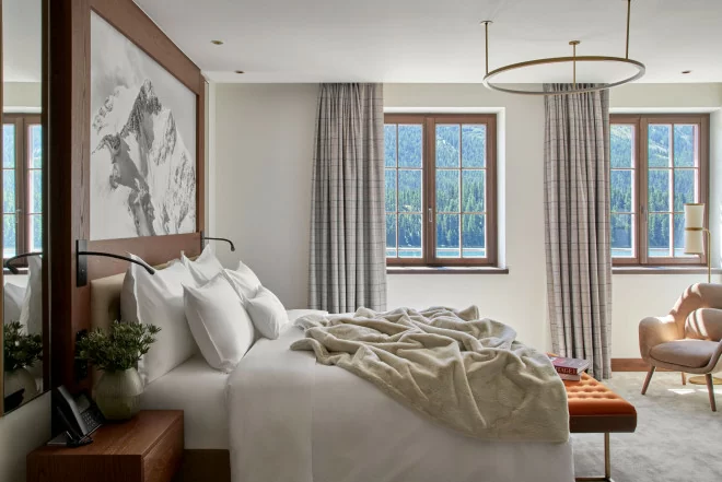 Hotel Grace La Margna St. Moritz - Luxury ski hotel gallery image 16 showing alpine architecture, interior design, or mountain views