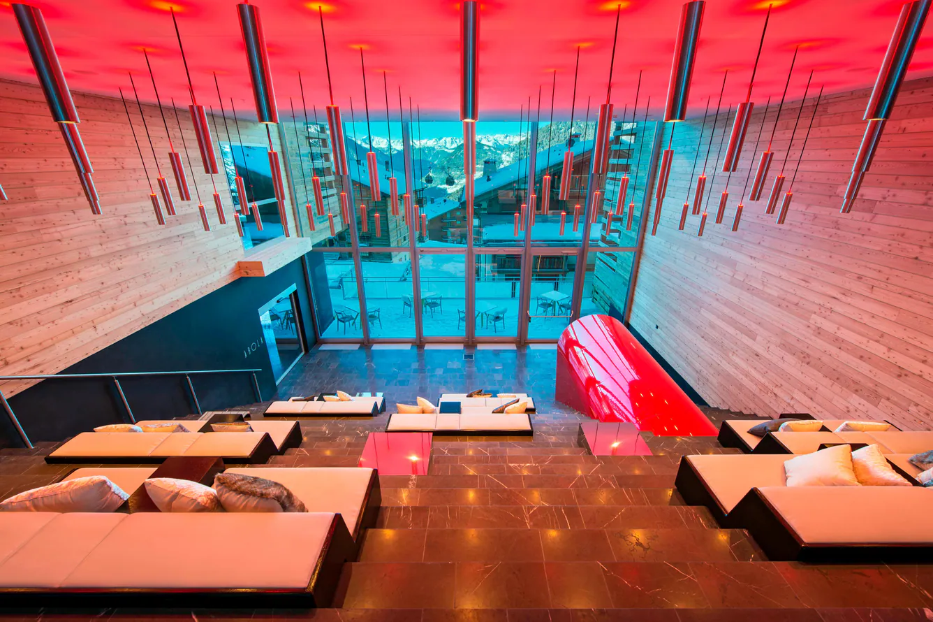 W Verbier - Luxury ski hotel gallery image 12 showing alpine architecture, interior design, or mountain views