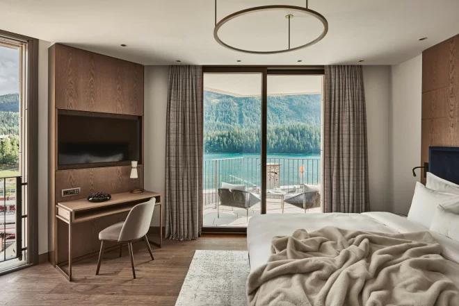 Hotel Grace La Margna St. Moritz - Luxury ski hotel gallery image 14 showing alpine architecture, interior design, or mountain views