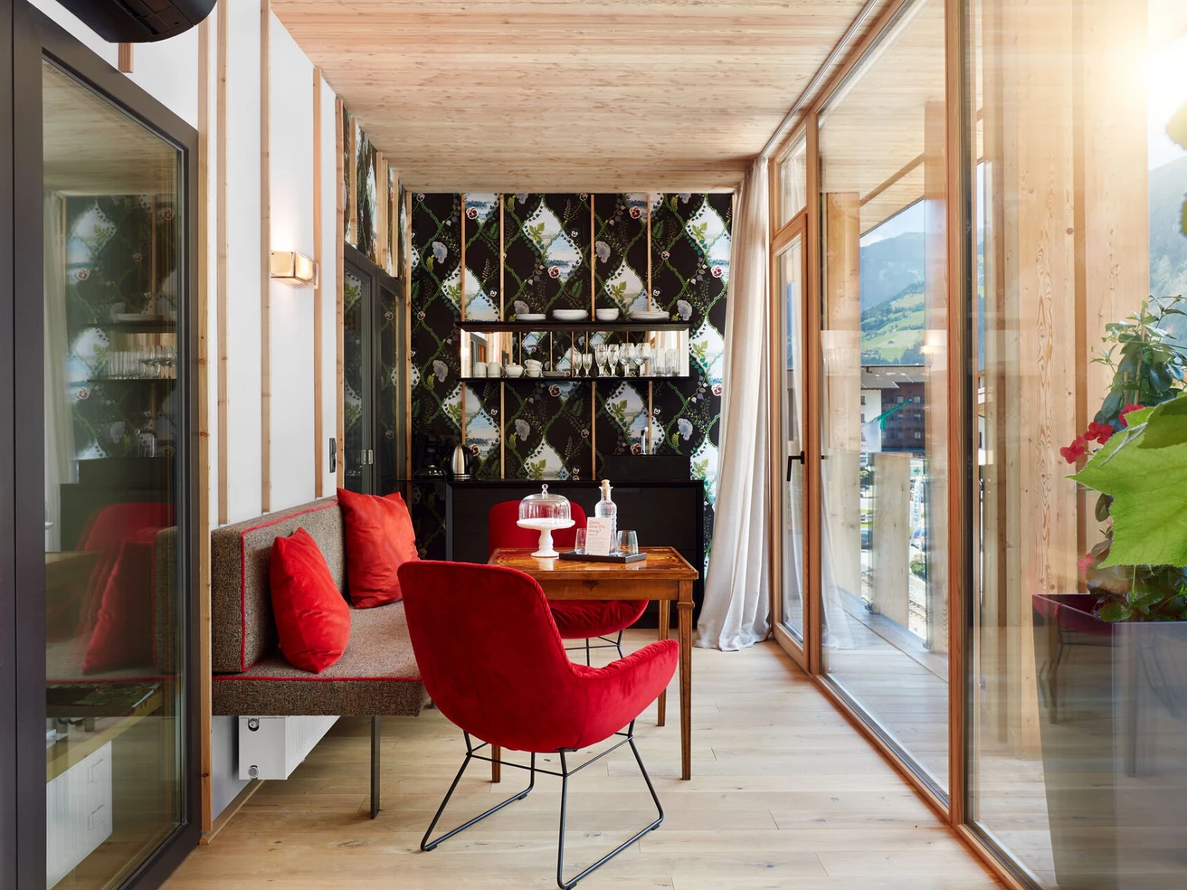 Das Posthotel - Luxury ski hotel gallery image 16 showing alpine architecture, interior design, or mountain views