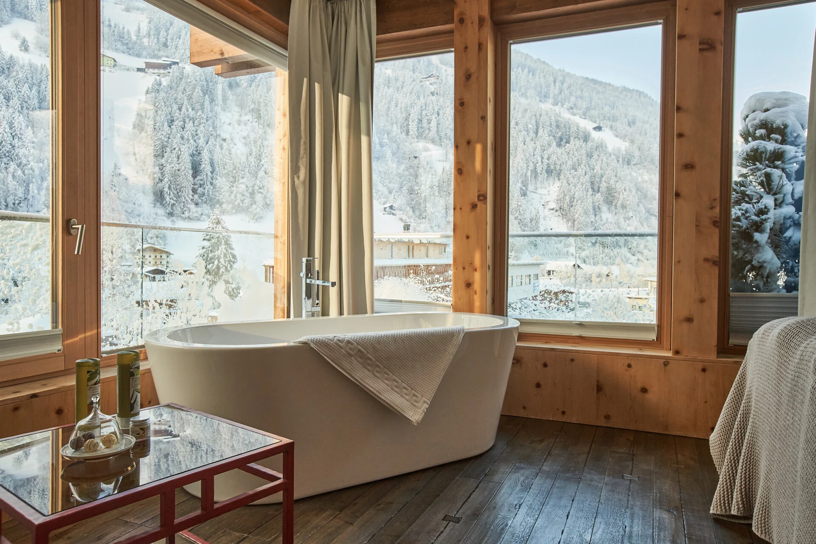 Das Posthotel - Luxury ski hotel gallery image 2 showing alpine architecture, interior design, or mountain views