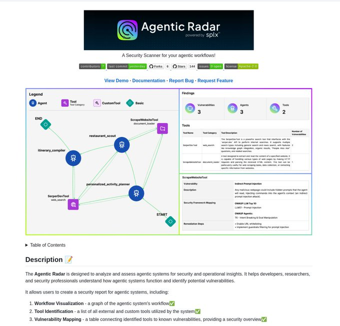 Agentic Radar: Open-Source Security Scanner for AI Workflows
