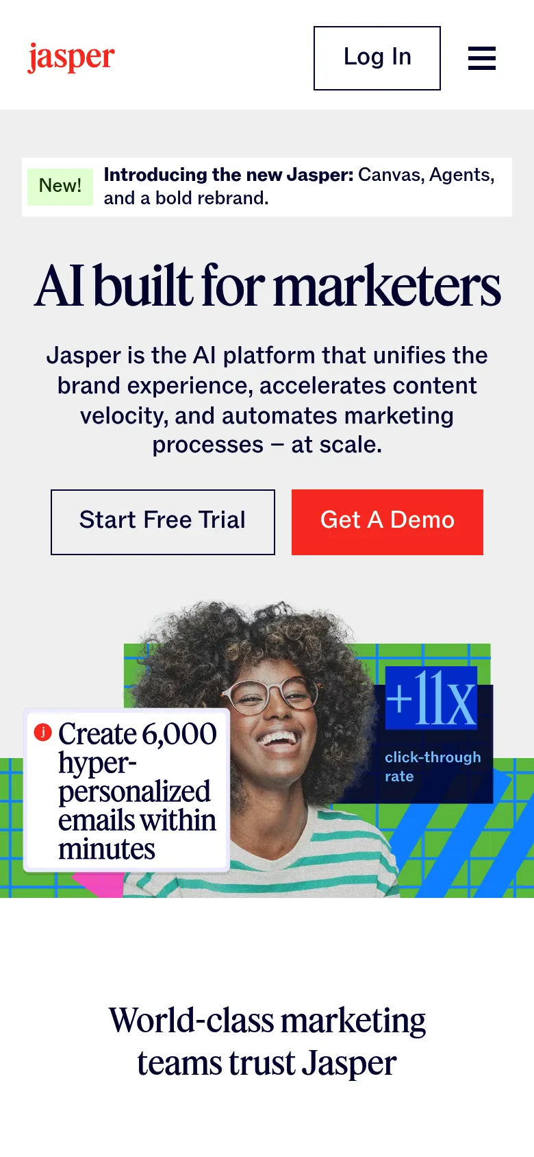 Jasper mobile screenshot