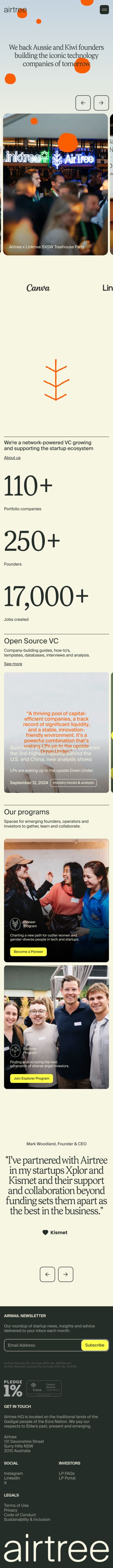 Airtree mobile screenshot