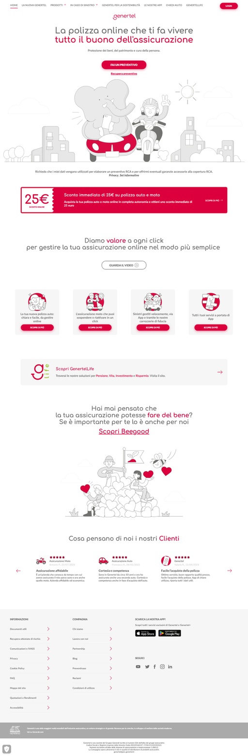 Screenshot from website top part