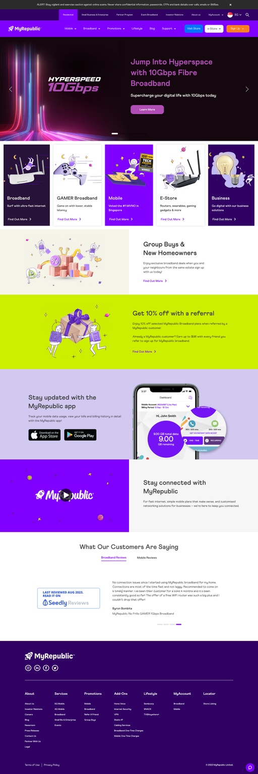 Screenshot from website top part