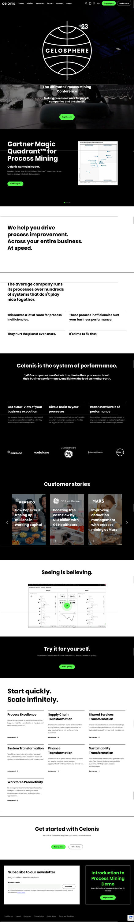 Screenshot from website top part