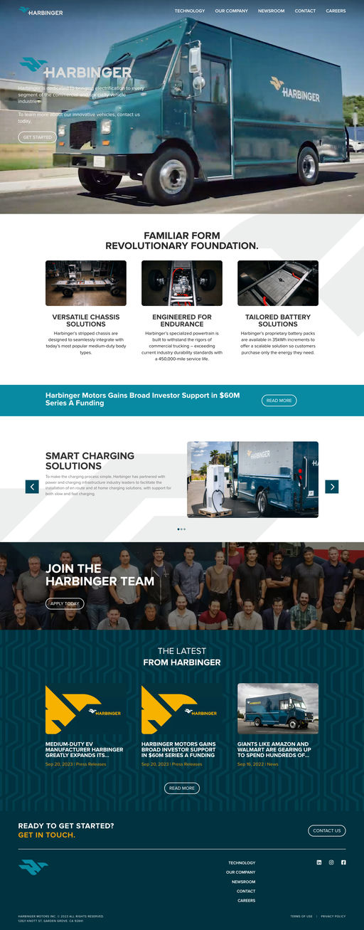 Screenshot from website top part