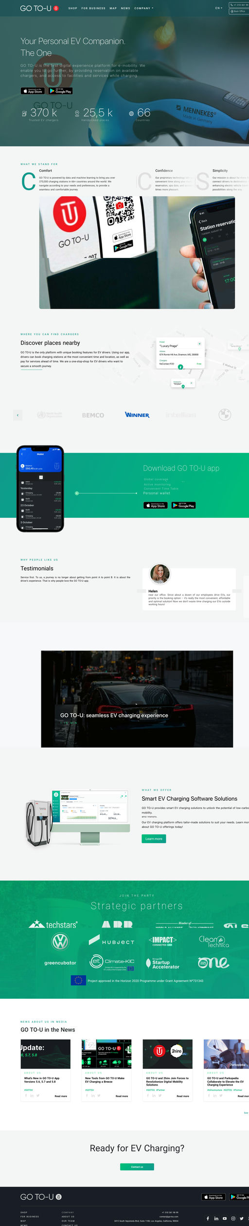 Screenshot from website top part