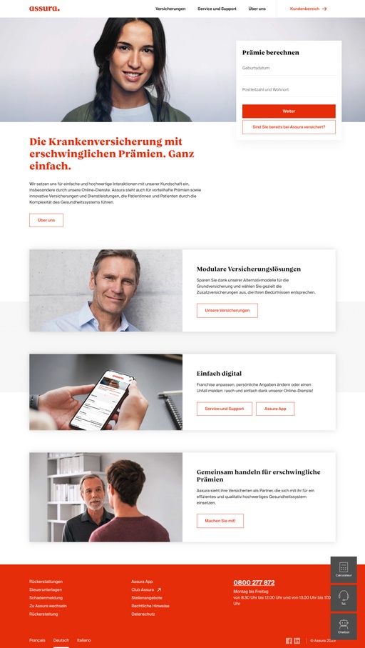 Screenshot from website top part