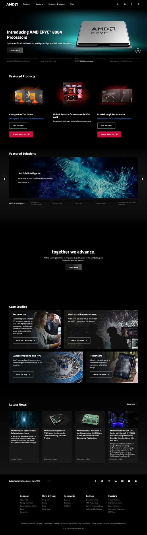 Screenshot from website top part