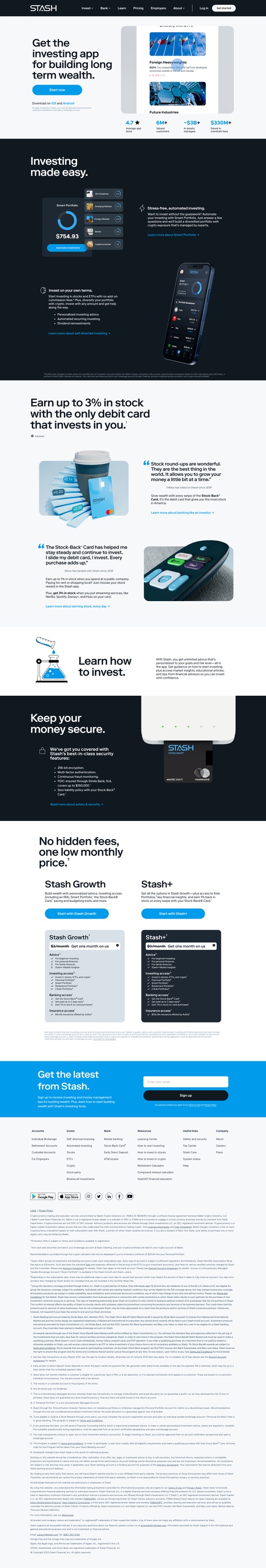 Screenshot from website top part