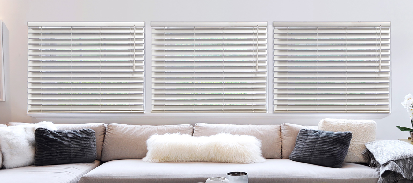 white window blinds in living room All Window Decor (817) 448-3393