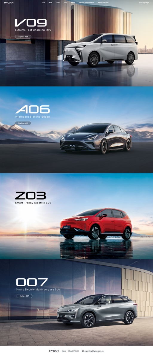 Screenshot from website top part