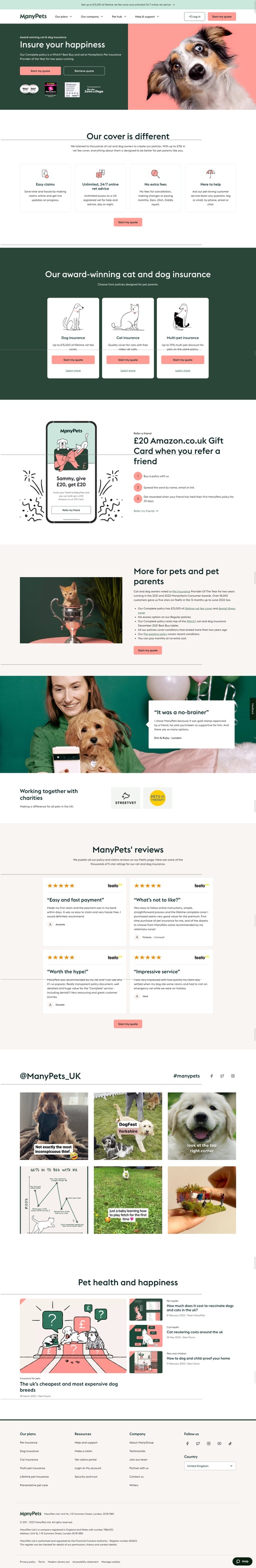 Screenshot from website top part