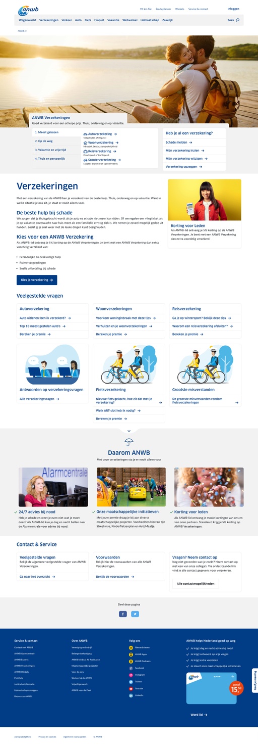 Screenshot from website top part