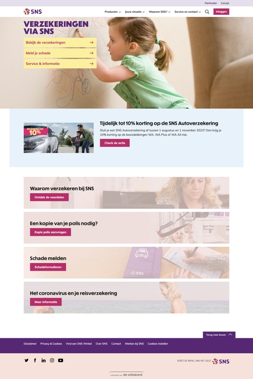 Screenshot from website top part