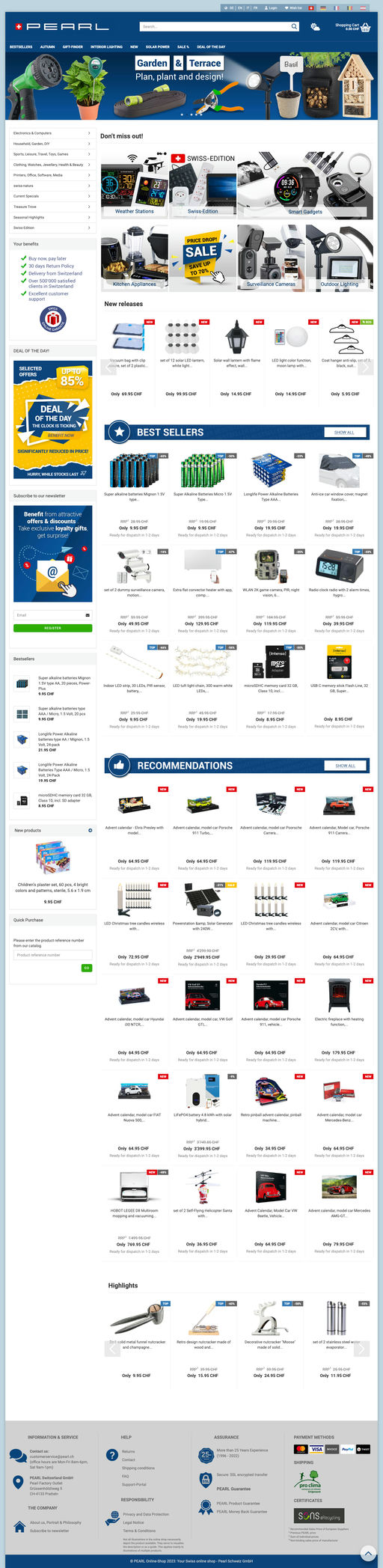 Screenshot from website top part