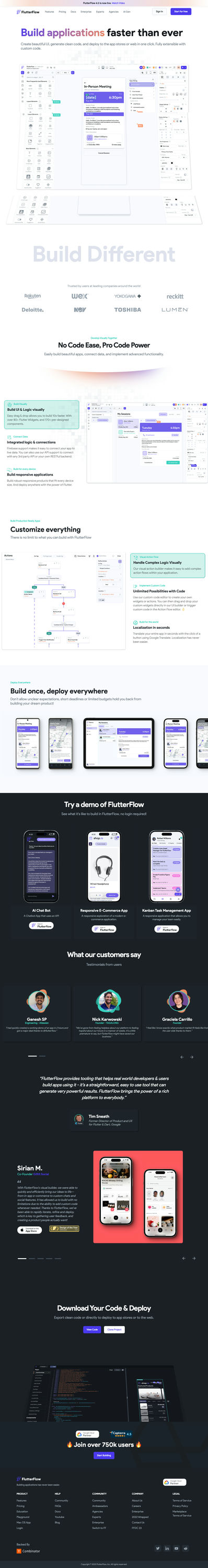 Screenshot from website top part