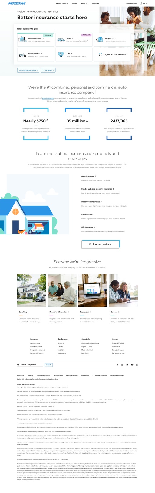 Screenshot from website top part