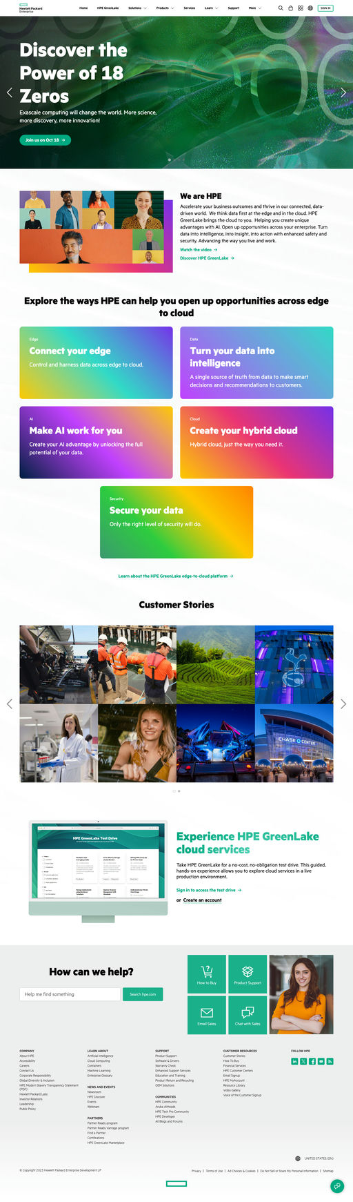 Screenshot from website top part