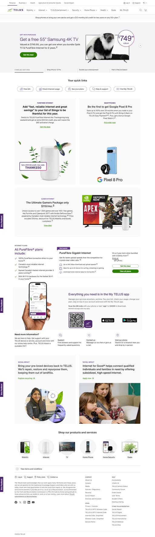 Screenshot from website top part