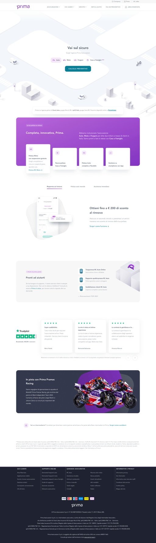 Screenshot from website top part