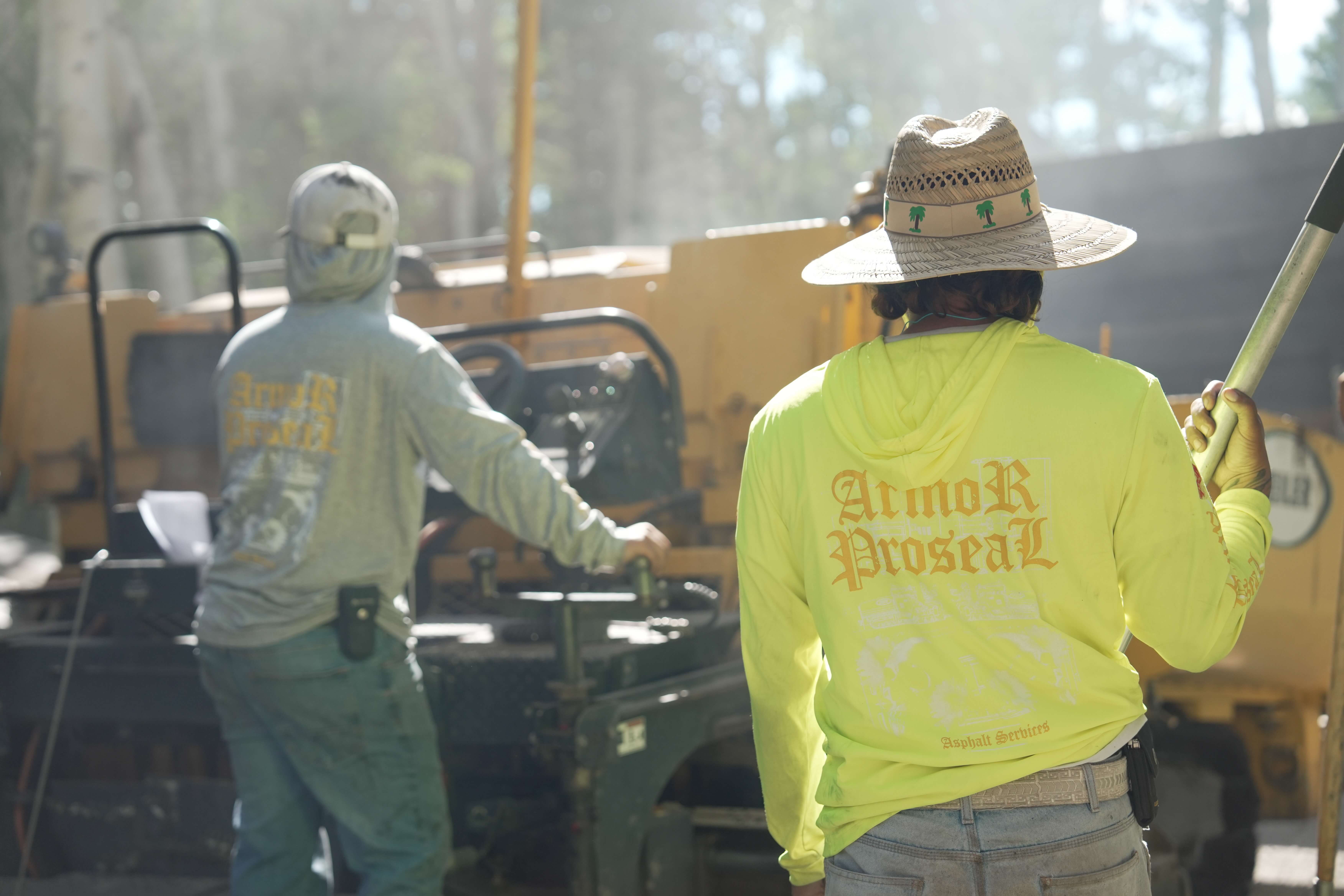Residential street resurfacing in Norwood, CO, with Armor Proseal equipment and crew restoring neighborhood infrastructure with smooth, durable asphalt surfaces.