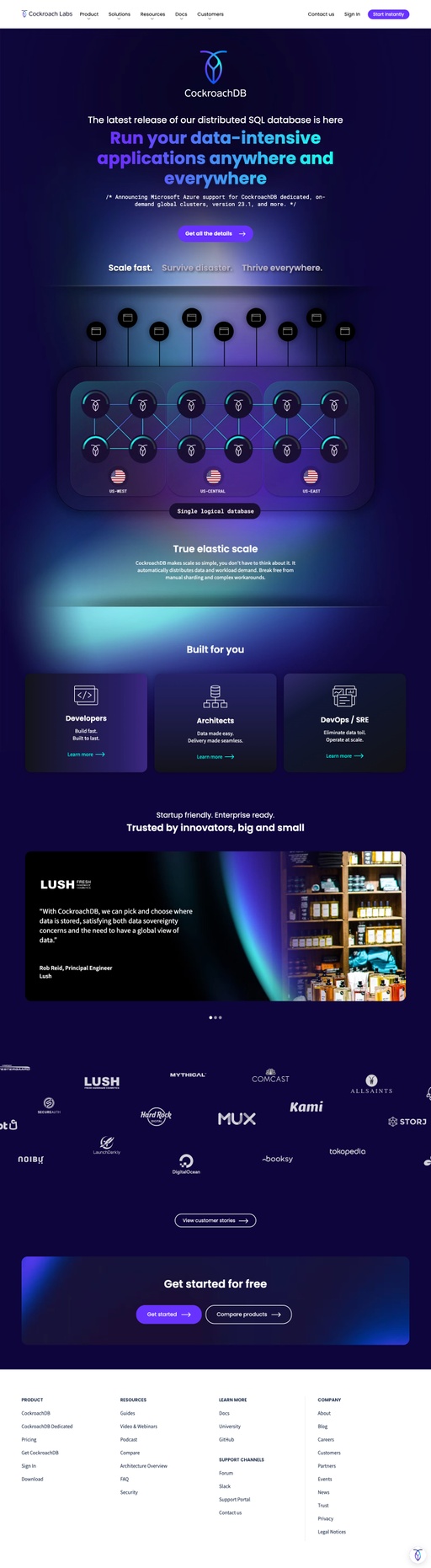 Screenshot from website top part