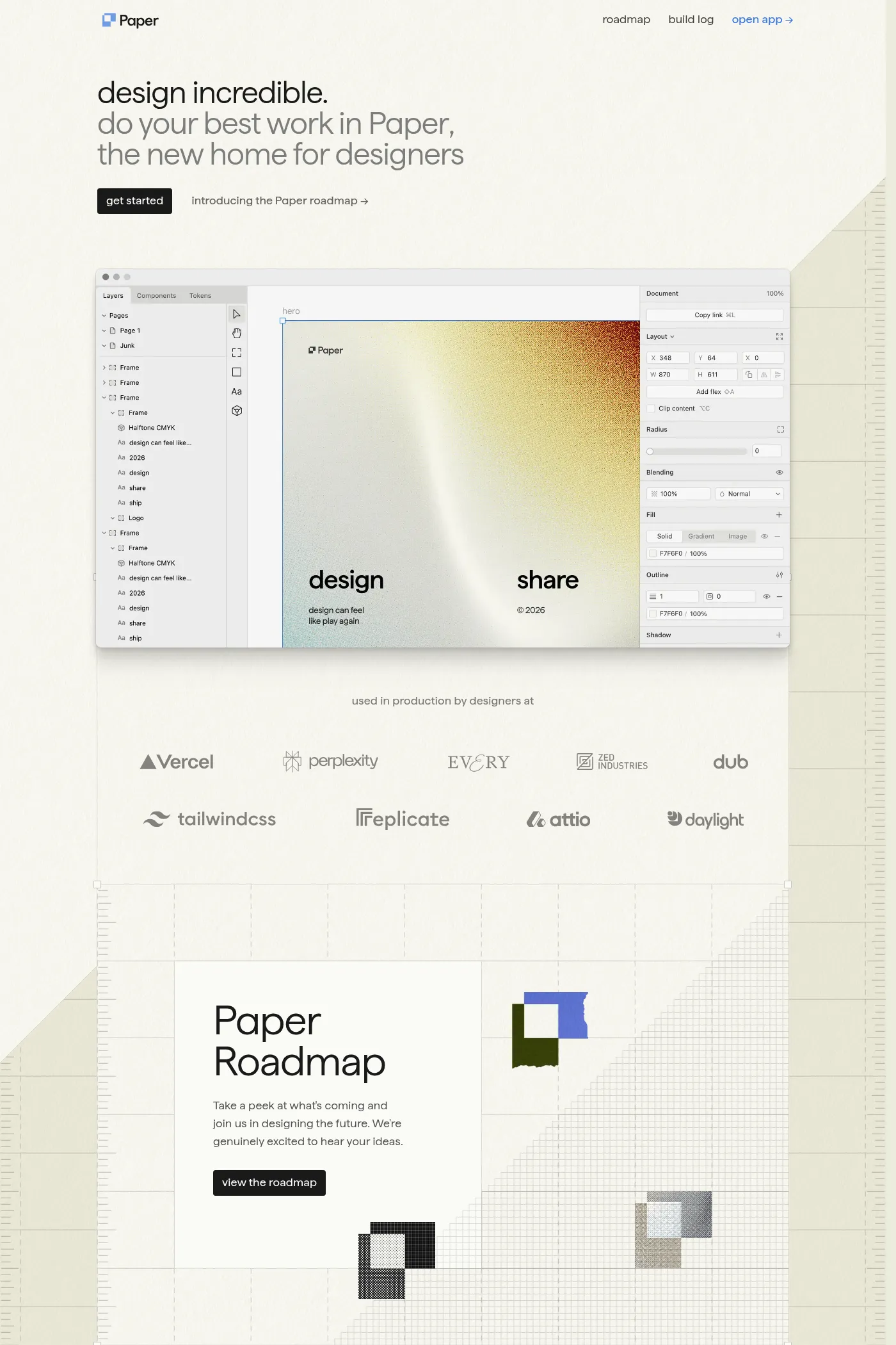 Paper website screenshot