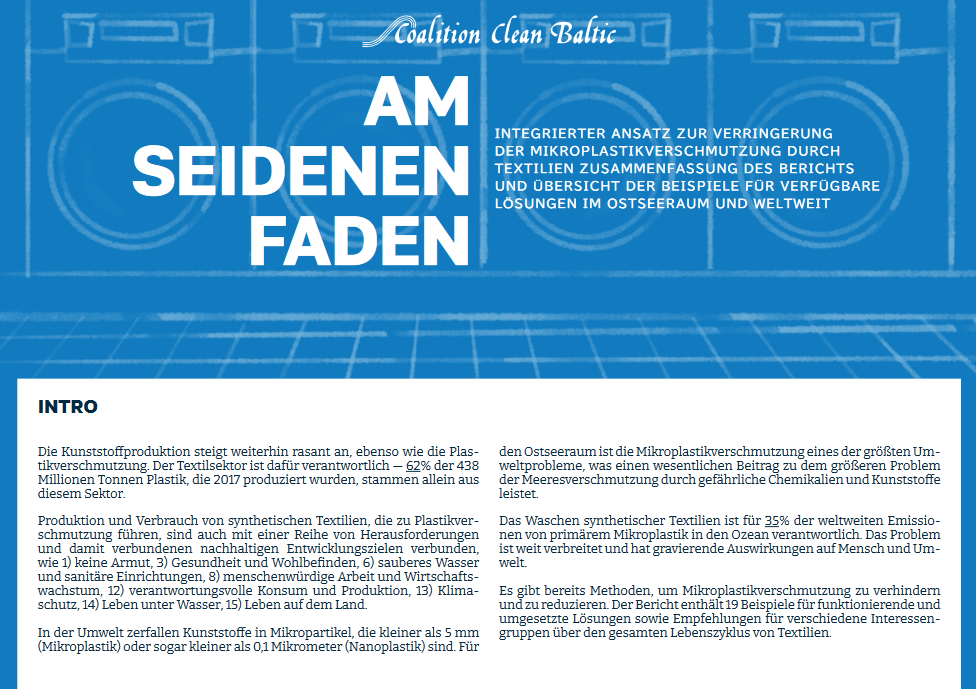 Keep fibers zipped: Holistic approach to reduction of microfiber pollution from textile. Summary Report