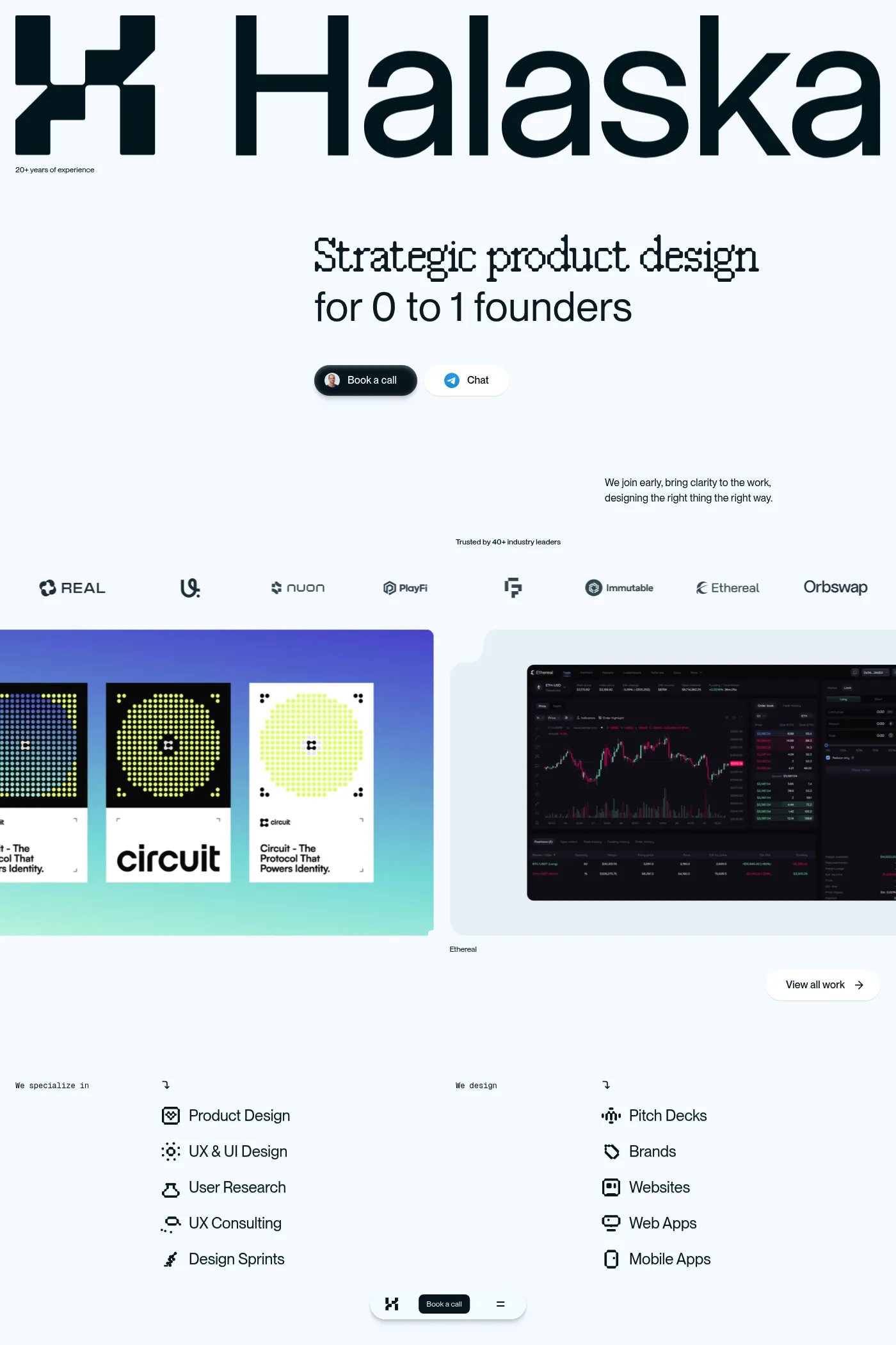 Halaska website screenshot