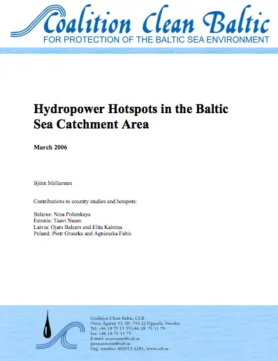 Hydropower Hot Spots in the Baltic Sea Catchment Area