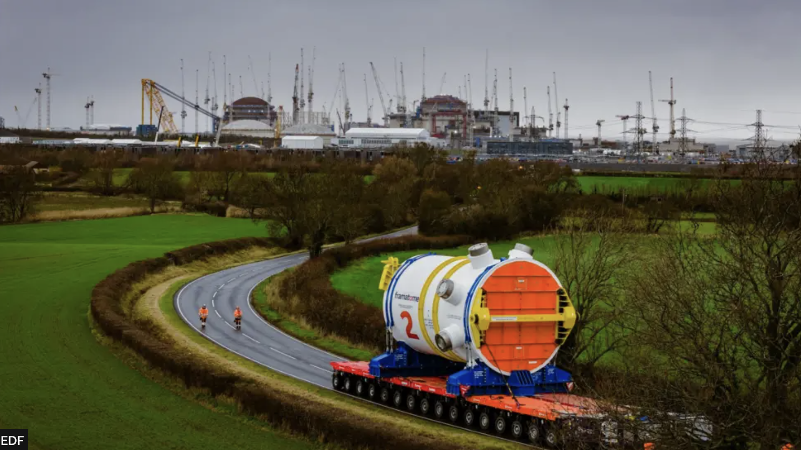 Second nuclear reactor arrives at Hinkley Point C