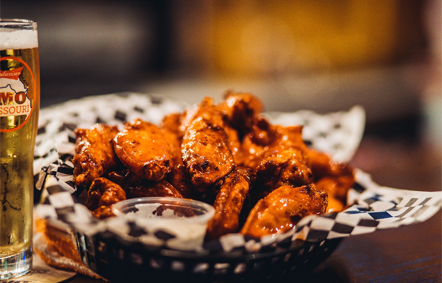 Swing by Harpo's for lunch or dinner and order some Columbia, MO style hot wings.