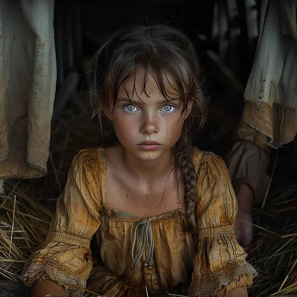 Bird's-eye view of wagon train crossing vast prairie, tiny covered wagons visible against brown grassland.