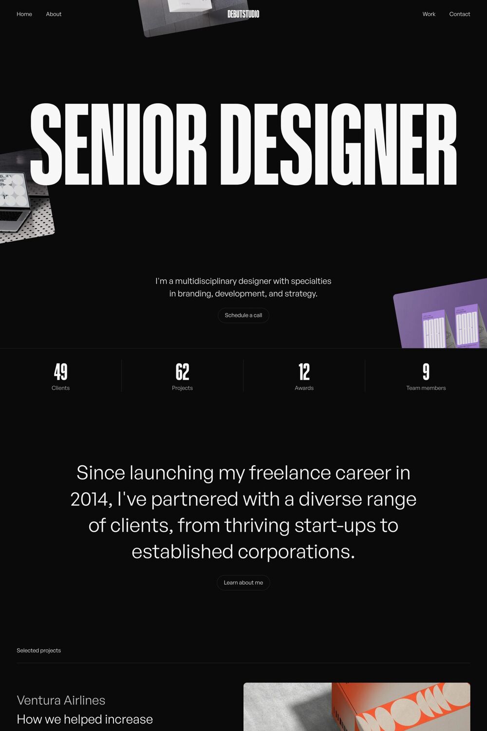 Debut Studio template screenshot