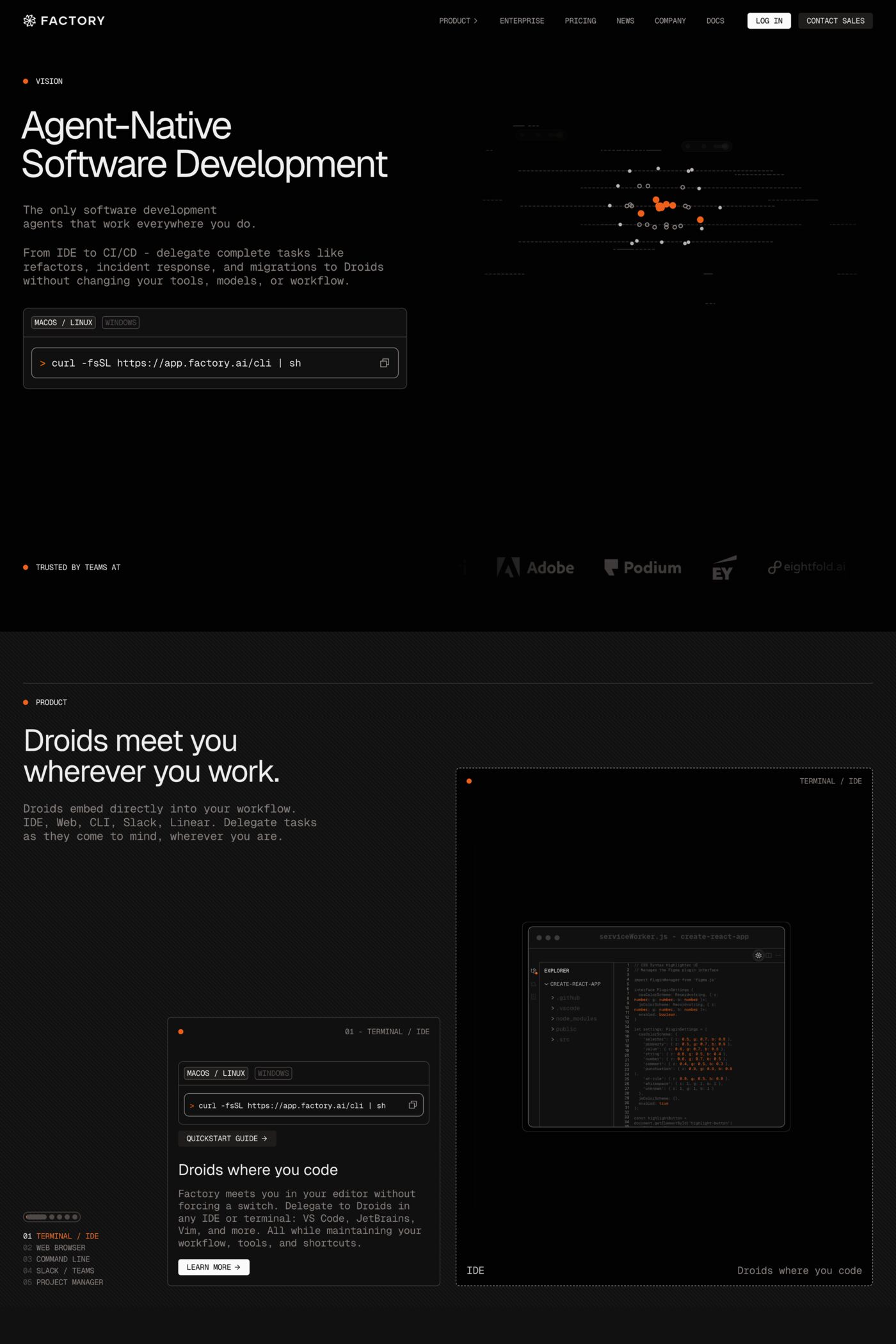 Factory website screenshot