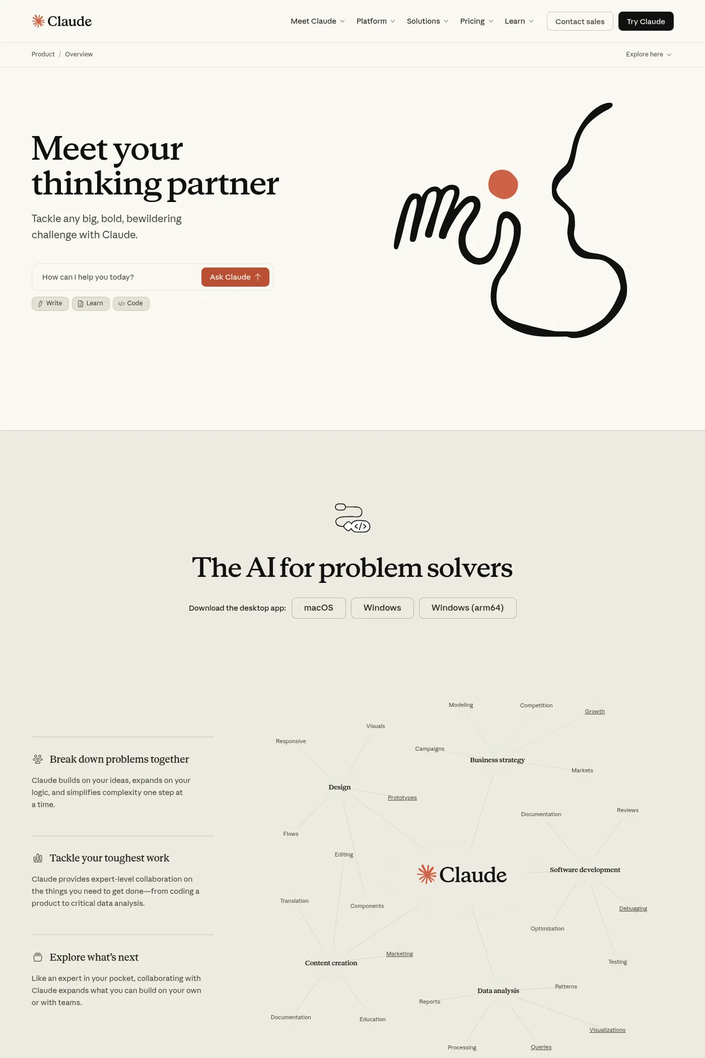 Claude website screenshot